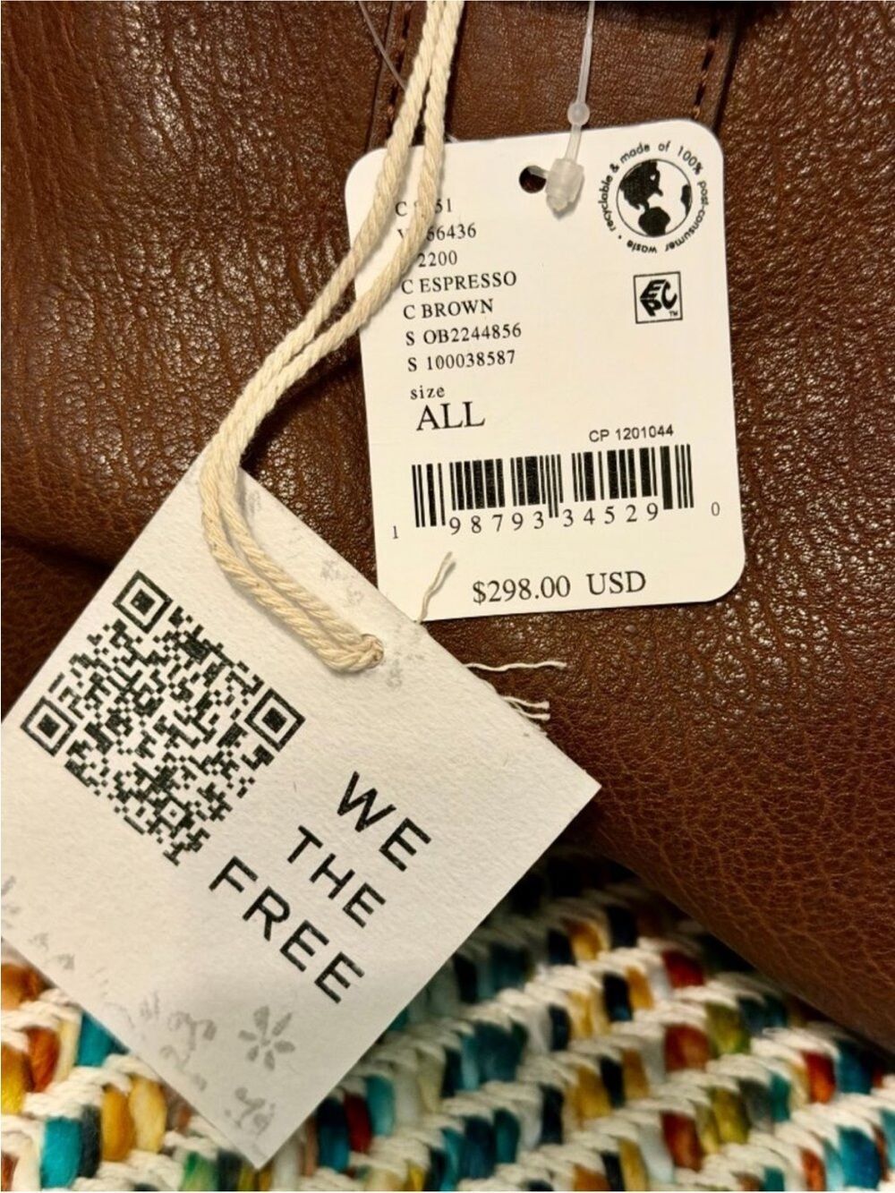Free People Shay Tote Espresso Brown Studded Leather Satchel - Picture 10 of 10